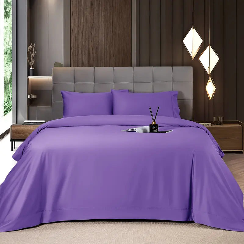 Shilucheng Bamboo Fiber Bed Sheet Set, 4/6 pieces, cool and breathable.