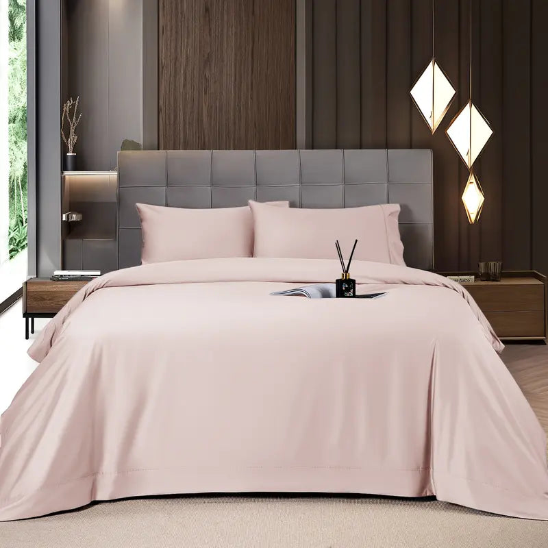 Shilucheng Bamboo Fiber Bed Sheet Set, 4/6 pieces, cool and breathable.