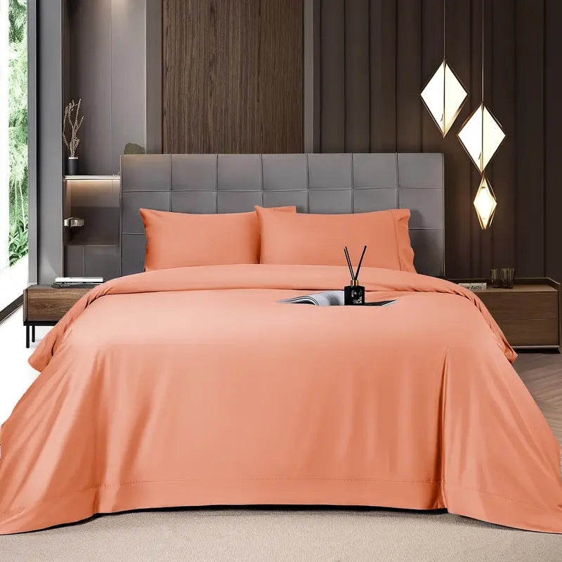 Shilucheng Bamboo Fiber Bed Sheet Set, 4/6 pieces, cool and breathable.