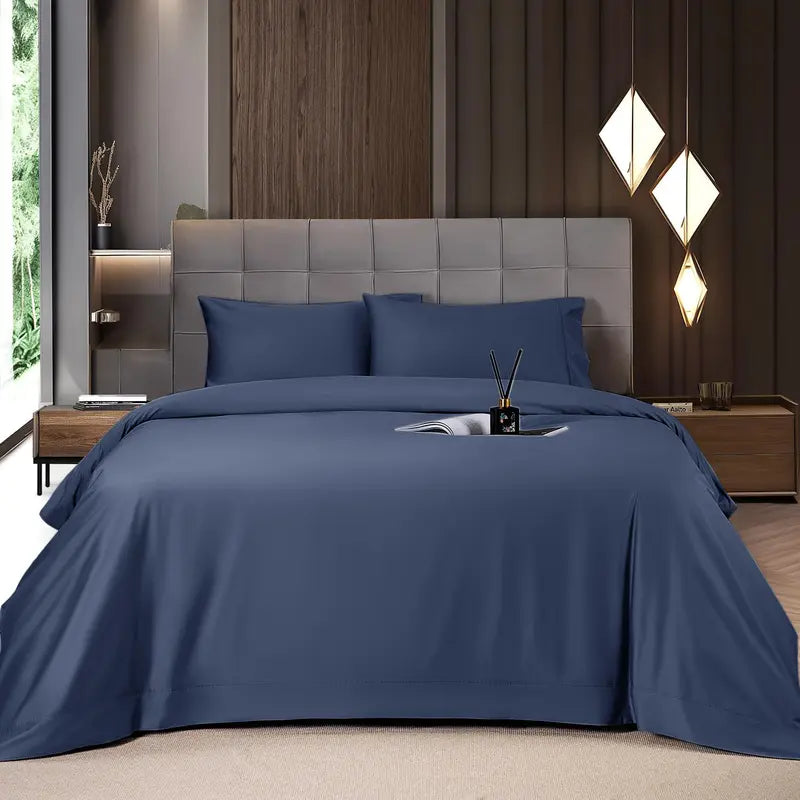 Shilucheng Bamboo Fiber Bed Sheet Set, 4/6 pieces, cool and breathable.