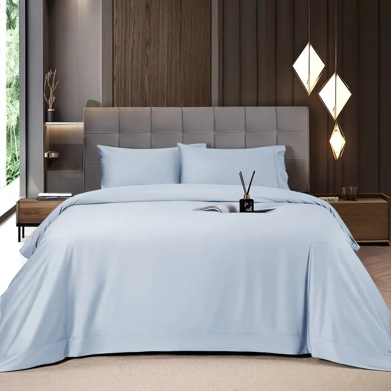 Shilucheng Bamboo Fiber Bed Sheet Set, 4/6 pieces, cool and breathable.